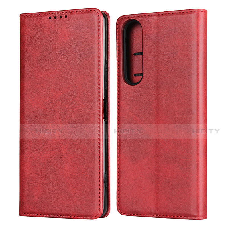 Funda de Cuero Cartera con Soporte Carcasa L03 para Sony Xperia 1 II Rojo