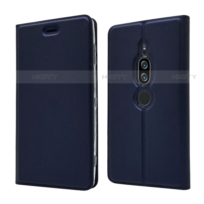 Funda de Cuero Cartera con Soporte Carcasa L03 para Sony Xperia XZ2 Premium Azul