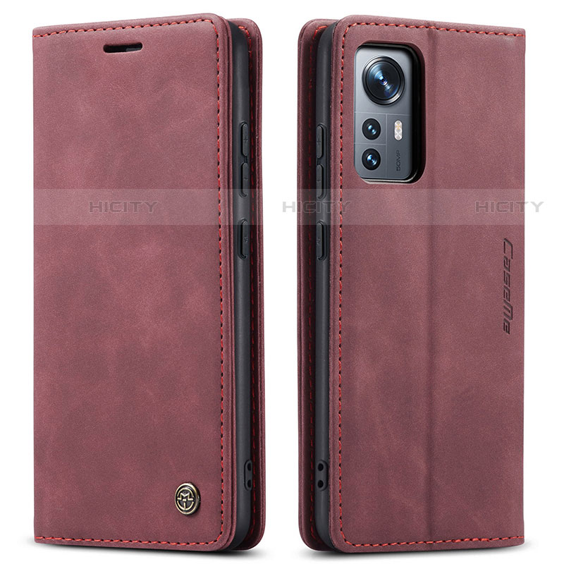 Funda de Cuero Cartera con Soporte Carcasa L03 para Xiaomi Mi 12S 5G Rojo Rosa