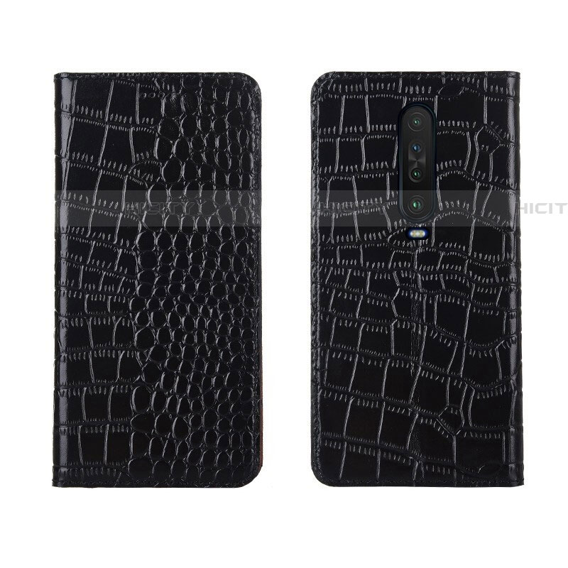 Funda de Cuero Cartera con Soporte Carcasa L03 para Xiaomi Poco X2 Negro