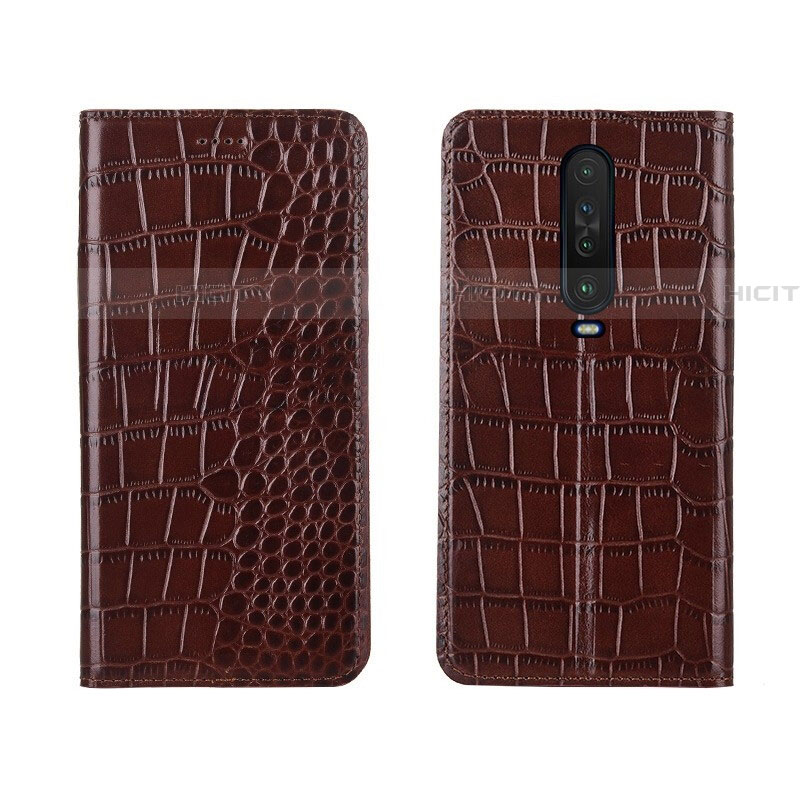 Funda de Cuero Cartera con Soporte Carcasa L03 para Xiaomi Redmi K30 4G Marron