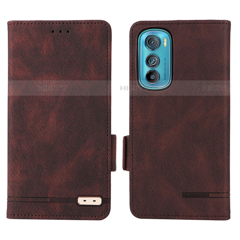 Funda de Cuero Cartera con Soporte Carcasa L03Z para Motorola Moto Edge 30 5G Marron