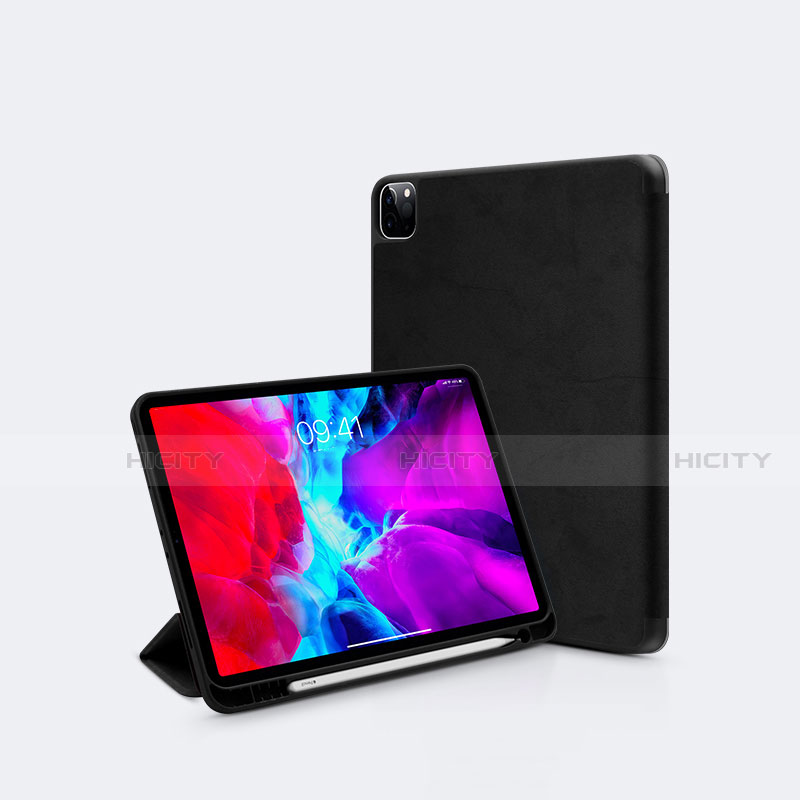 Funda de Cuero Cartera con Soporte Carcasa L04 para Apple iPad Pro 11 (2020) Negro