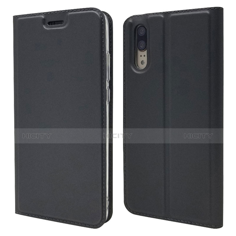 Funda de Cuero Cartera con Soporte Carcasa L04 para Huawei P20 Negro