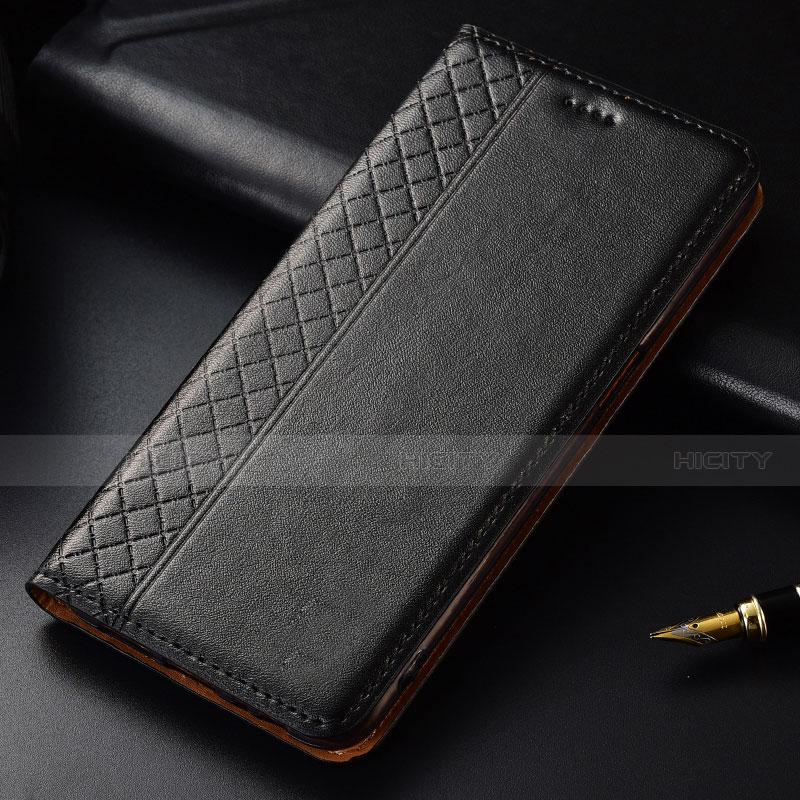 Funda de Cuero Cartera con Soporte Carcasa L04 para LG V50 ThinQ 5G Negro