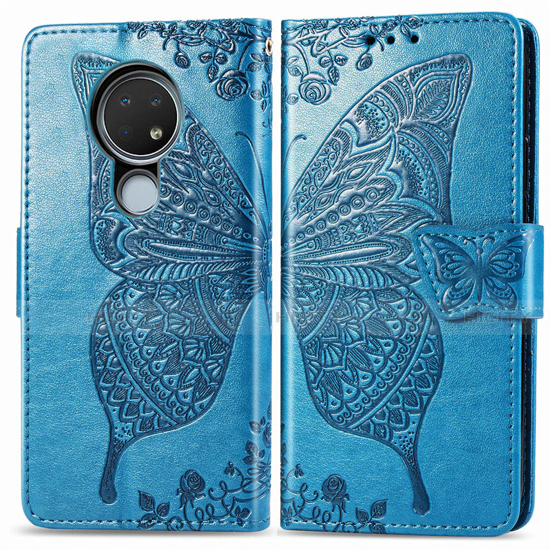 Funda de Cuero Cartera con Soporte Carcasa L04 para Nokia 6.2 Azul