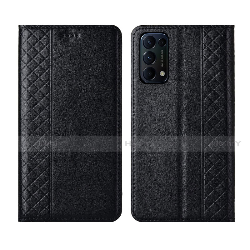 Funda de Cuero Cartera con Soporte Carcasa L04 para Oppo Find X3 Lite 5G Negro