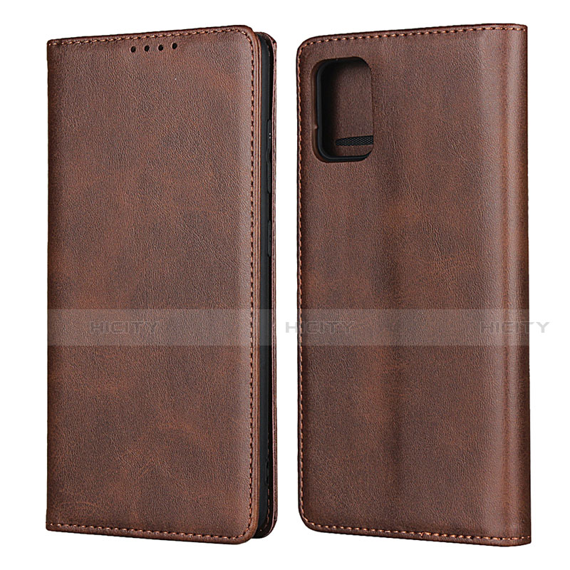 Funda de Cuero Cartera con Soporte Carcasa L04 para Samsung Galaxy A51 4G Marron