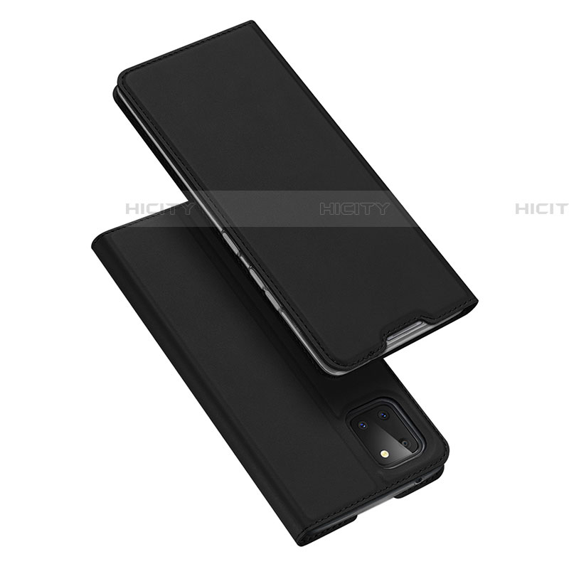 Funda de Cuero Cartera con Soporte Carcasa L04 para Samsung Galaxy A81 Negro