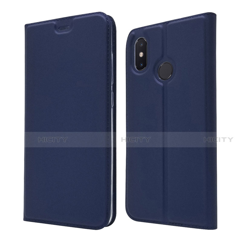 Funda de Cuero Cartera con Soporte Carcasa L04 para Xiaomi Mi 8 Azul