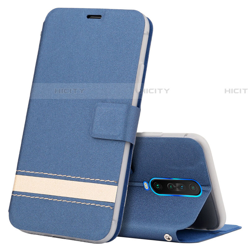 Funda de Cuero Cartera con Soporte Carcasa L04 para Xiaomi Poco X2 Azul