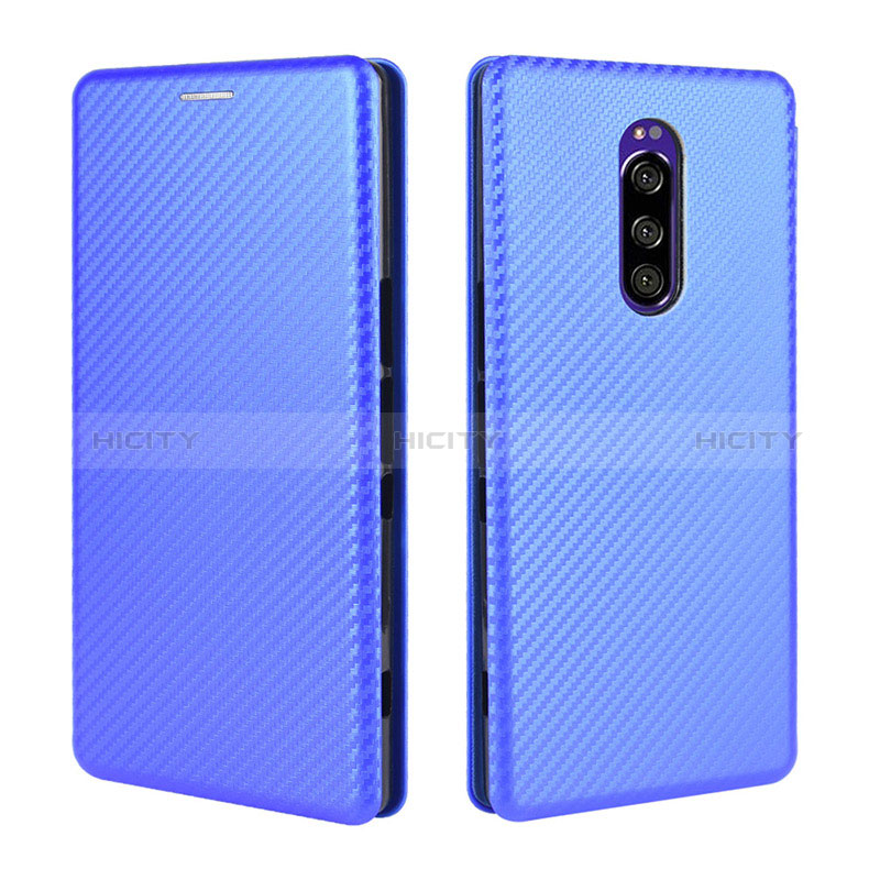 Funda de Cuero Cartera con Soporte Carcasa L04Z para Sony Xperia 1 Azul