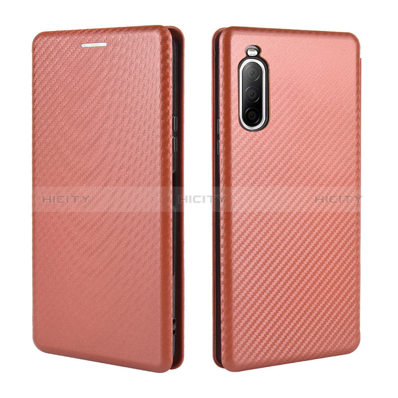 Funda de Cuero Cartera con Soporte Carcasa L04Z para Sony Xperia 10 II Marron