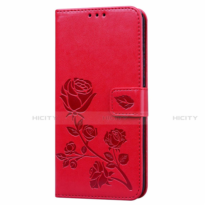 Funda de Cuero Cartera con Soporte Carcasa L05 para Huawei Honor 9A Rojo