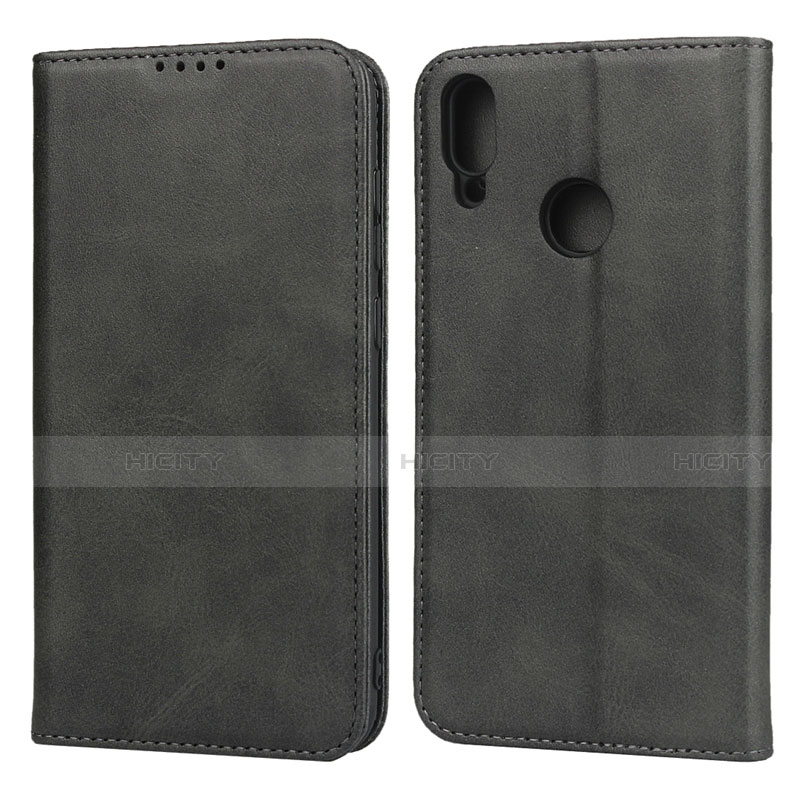 Funda de Cuero Cartera con Soporte Carcasa L05 para Huawei Y7 (2019) Negro