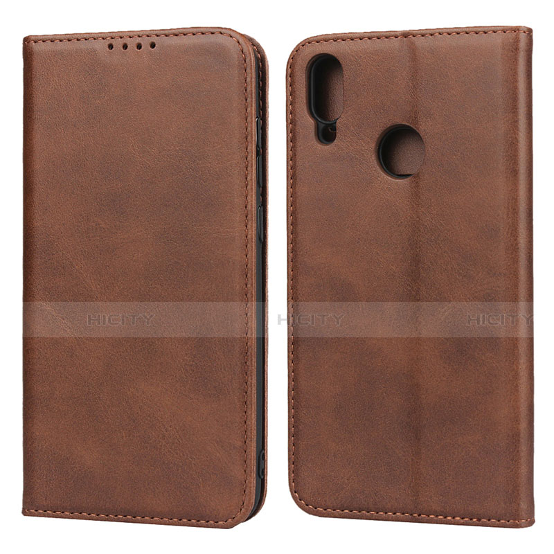 Funda de Cuero Cartera con Soporte Carcasa L05 para Huawei Y7 Pro (2019) Marron