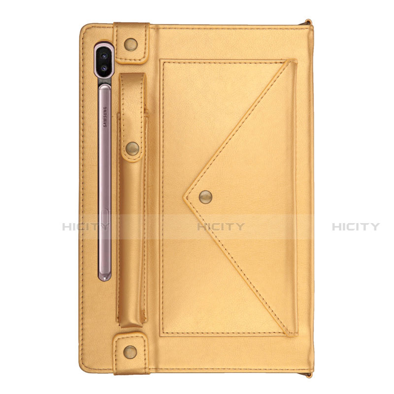 Funda de Cuero Cartera con Soporte Carcasa L05 para Samsung Galaxy Tab S6 10.5 SM-T860 Oro