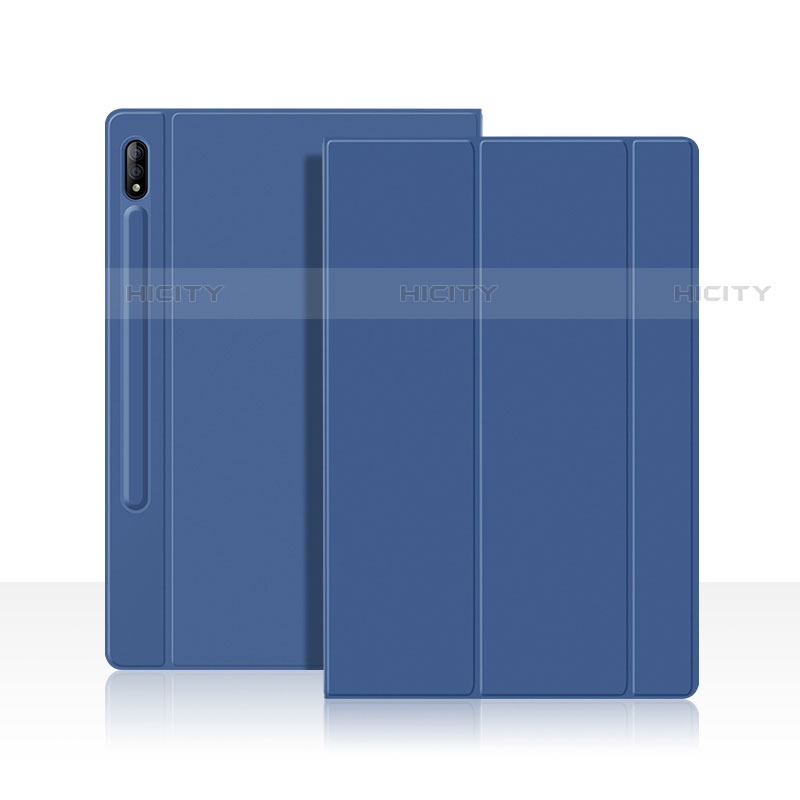 Funda de Cuero Cartera con Soporte Carcasa L05 para Samsung Galaxy Tab S7 11 Wi-Fi SM-T870 Azul