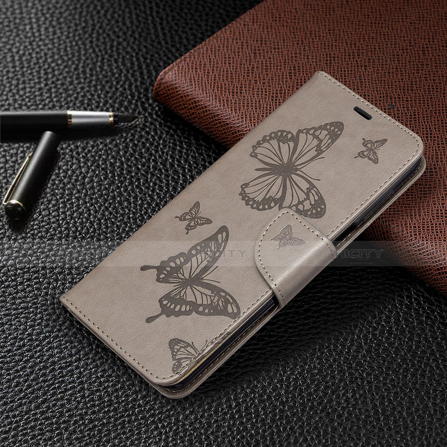 Funda de Cuero Cartera con Soporte Carcasa L05 para Xiaomi Redmi Note 9 Pro Gris
