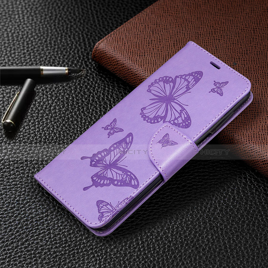 Funda de Cuero Cartera con Soporte Carcasa L05 para Xiaomi Redmi Note 9 Pro Morado