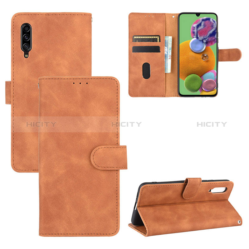 Funda de Cuero Cartera con Soporte Carcasa L05Z para Samsung Galaxy A90 5G Marron