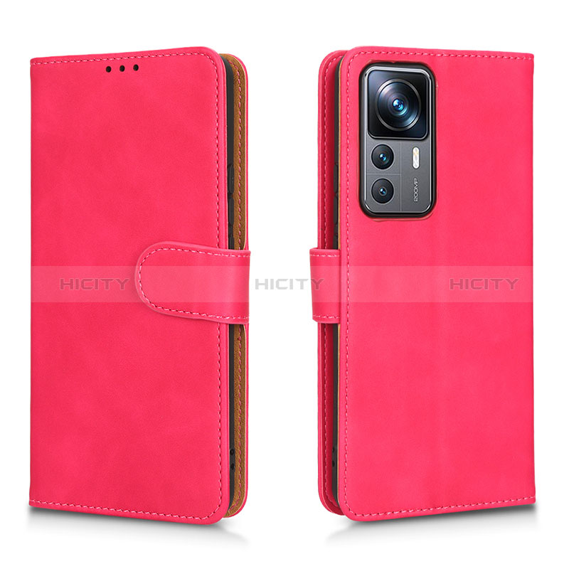 Funda de Cuero Cartera con Soporte Carcasa L05Z para Xiaomi Mi 12T Pro 5G Rosa Roja