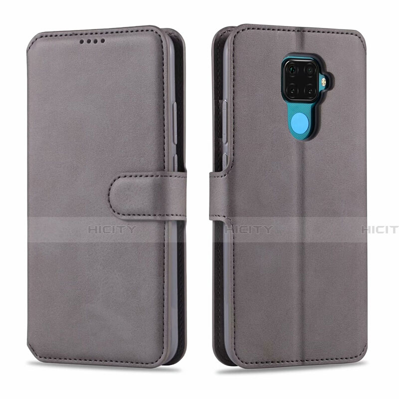 Funda de Cuero Cartera con Soporte Carcasa L06 para Huawei Mate 30 Lite Gris