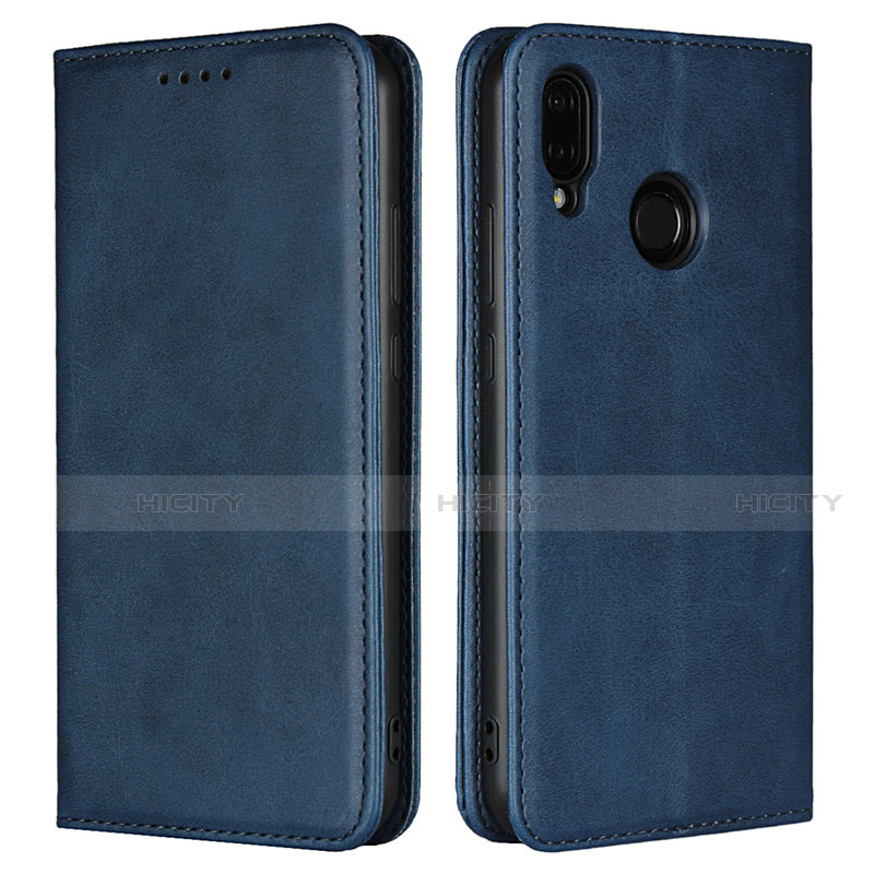 Funda de Cuero Cartera con Soporte Carcasa L06 para Huawei Nova 3e Azul