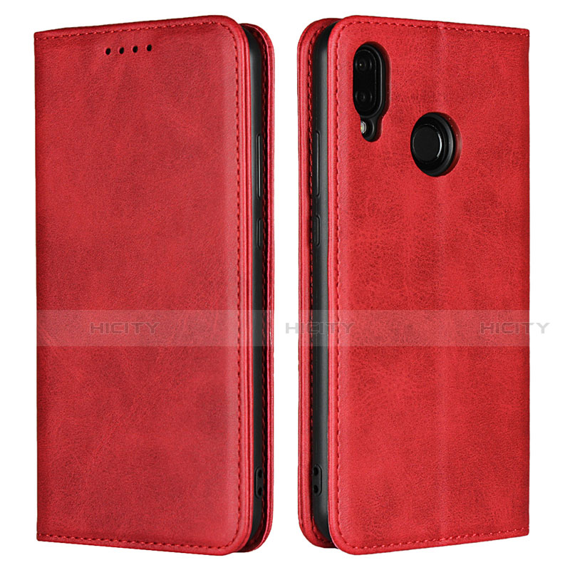 Funda de Cuero Cartera con Soporte Carcasa L06 para Huawei Nova 3e Rojo