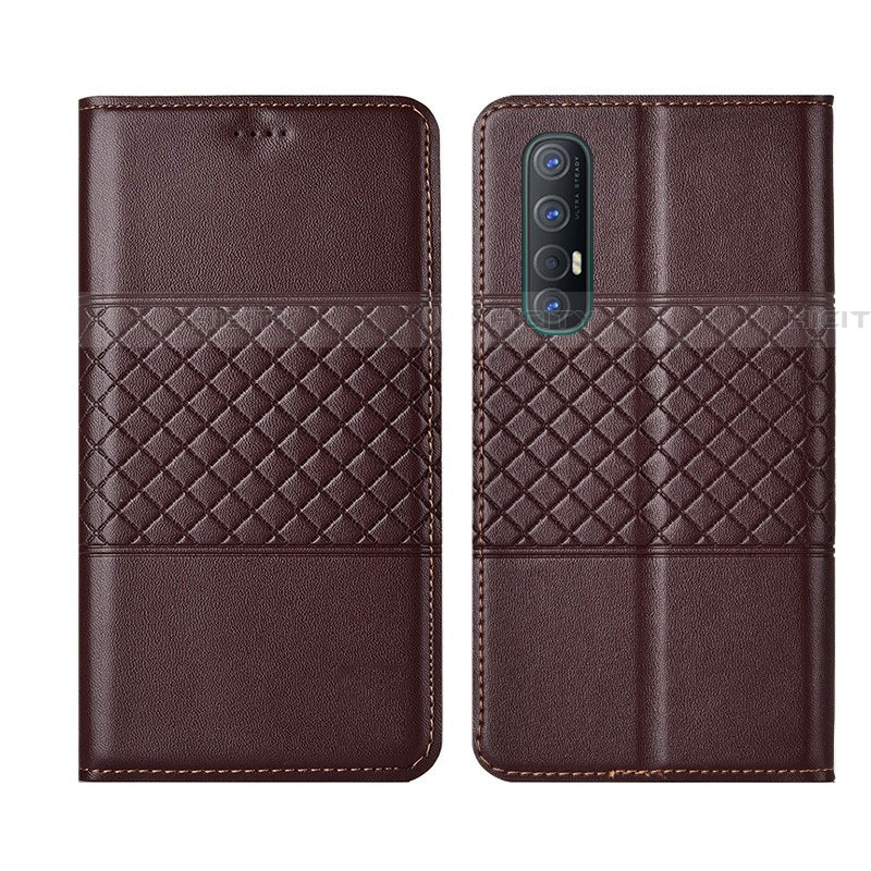 Funda de Cuero Cartera con Soporte Carcasa L06 para Oppo Find X2 Neo Marron