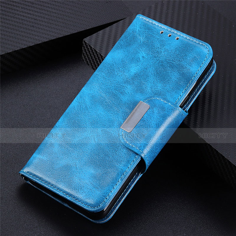 Funda de Cuero Cartera con Soporte Carcasa L06 para Oppo Reno5 Pro+ Plus 5G Azul Cielo