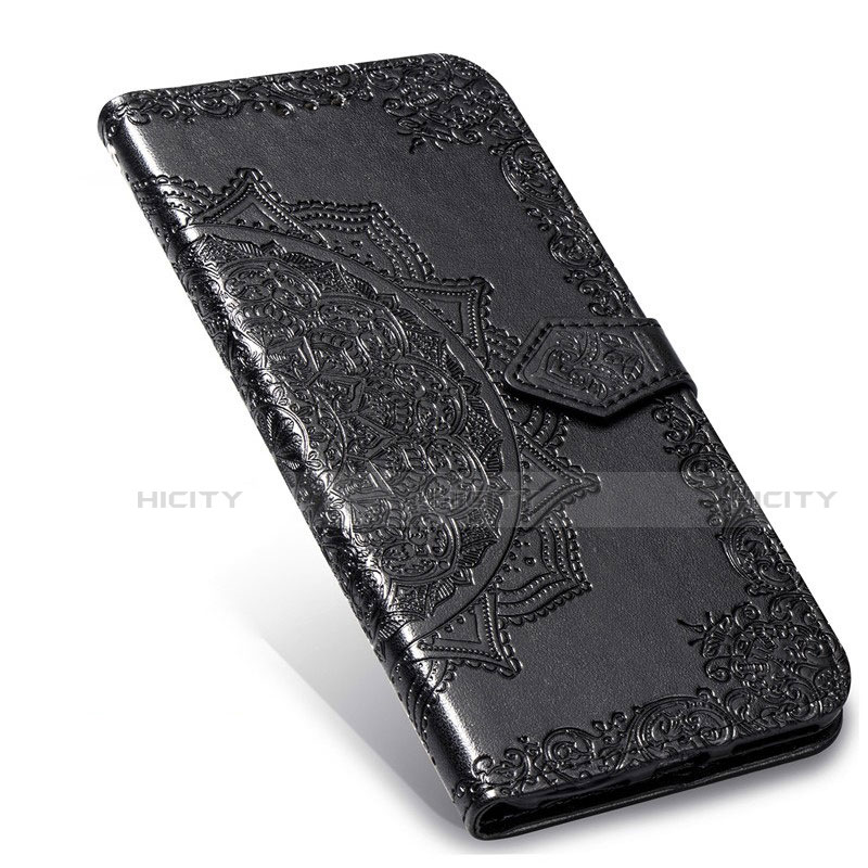 Funda de Cuero Cartera con Soporte Carcasa L06 para Realme 6 Pro Negro