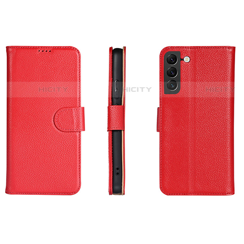 Funda de Cuero Cartera con Soporte Carcasa L06 para Samsung Galaxy S22 Plus 5G Rojo