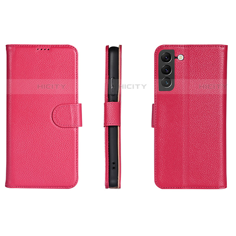 Funda de Cuero Cartera con Soporte Carcasa L06 para Samsung Galaxy S23 5G Rosa Roja