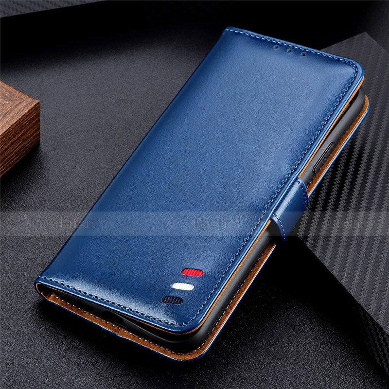 Funda de Cuero Cartera con Soporte Carcasa L06 para Xiaomi Mi Note 10 Lite Azul