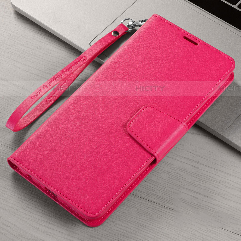 Funda de Cuero Cartera con Soporte Carcasa L06 para Xiaomi Redmi 8A Rosa Roja