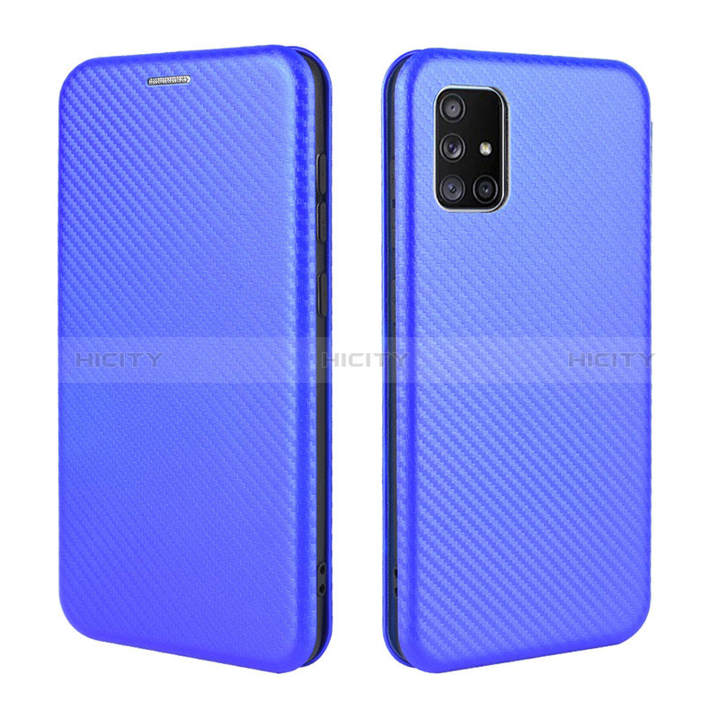 Funda de Cuero Cartera con Soporte Carcasa L06Z para Samsung Galaxy A51 5G Azul