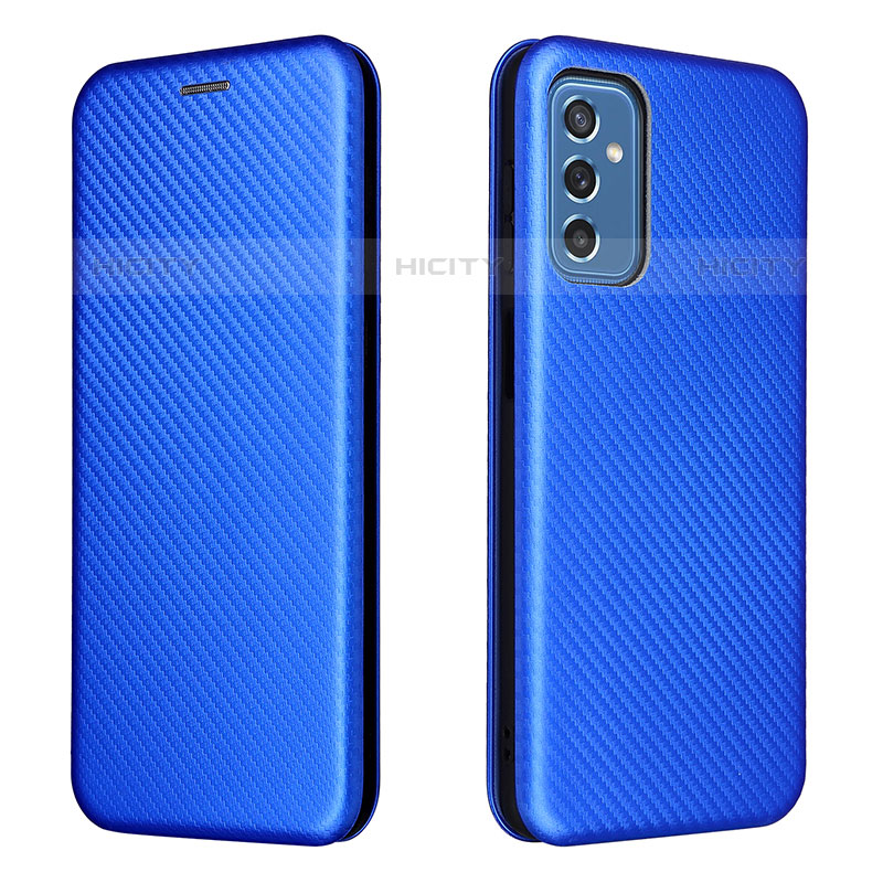 Funda de Cuero Cartera con Soporte Carcasa L06Z para Samsung Galaxy M52 5G Azul
