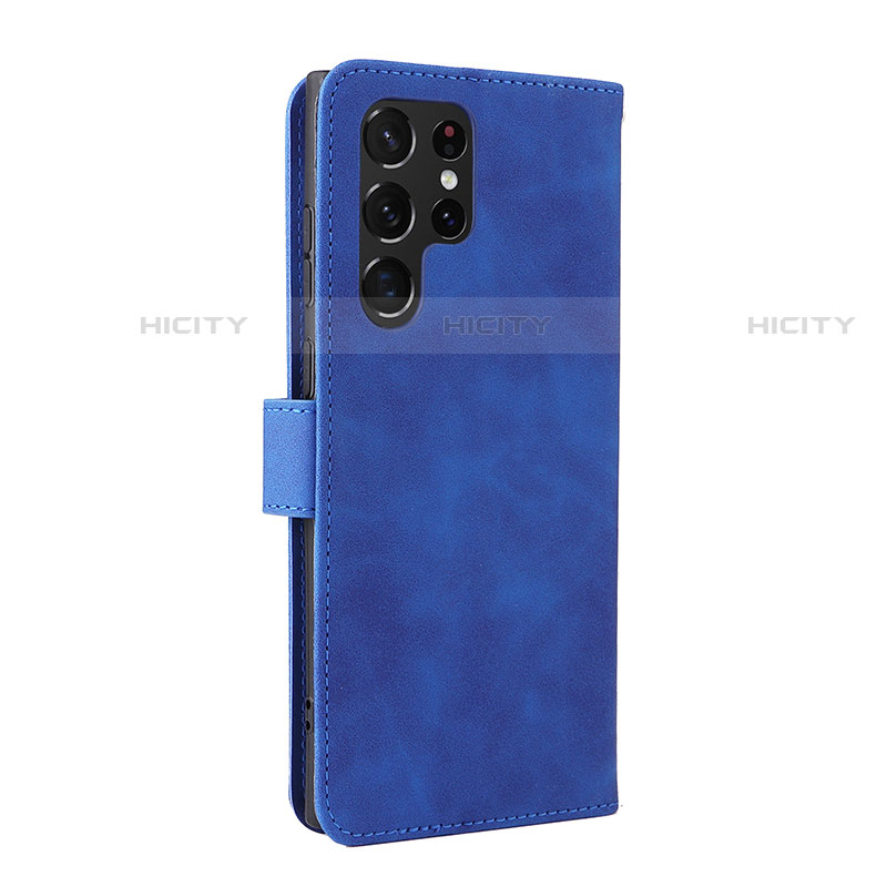 Funda de Cuero Cartera con Soporte Carcasa L06Z para Samsung Galaxy S21 Ultra 5G Azul