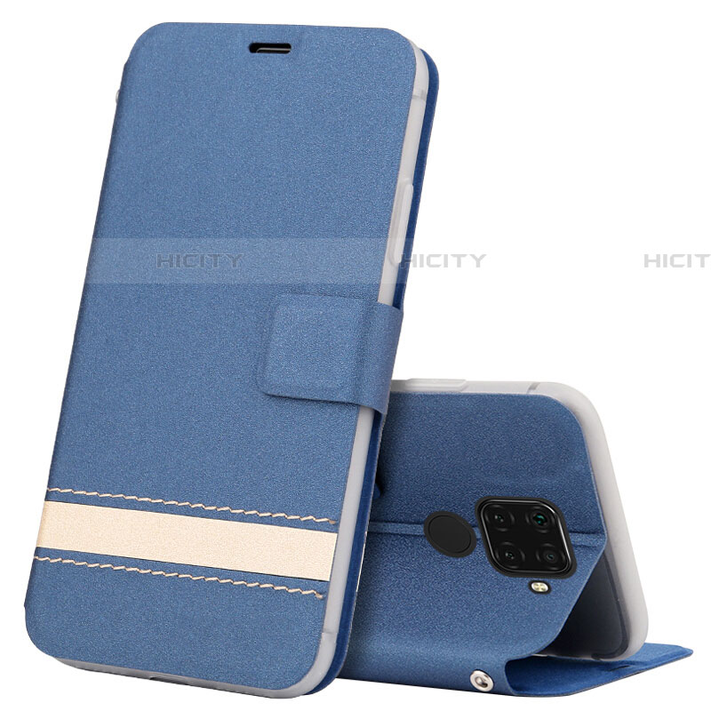 Funda de Cuero Cartera con Soporte Carcasa L07 para Huawei Nova 5i Pro Azul