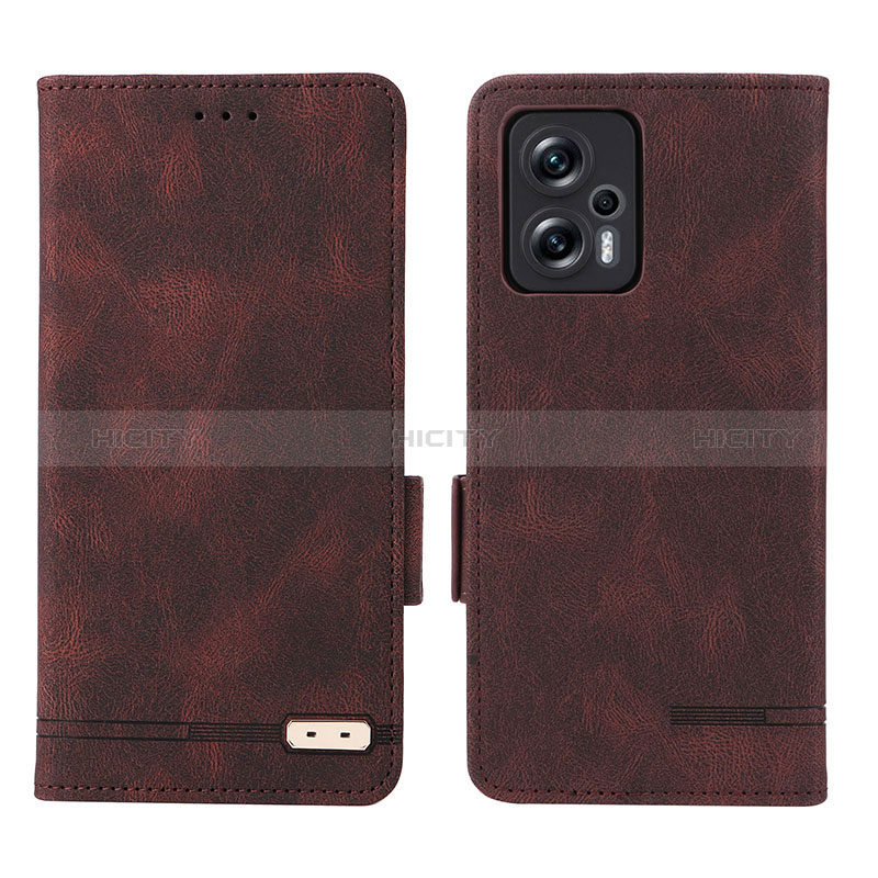 Funda de Cuero Cartera con Soporte Carcasa L07Z para Xiaomi Redmi Note 11T Pro+ Plus 5G Marron