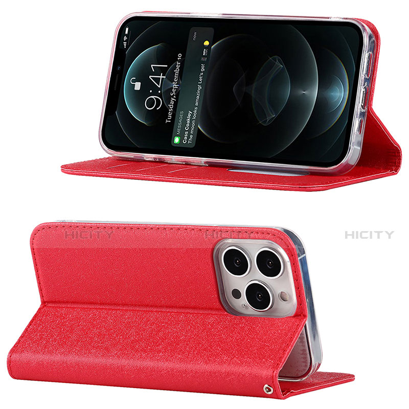 Funda de Cuero Cartera con Soporte Carcasa L08 para Apple iPhone 13 Pro Max