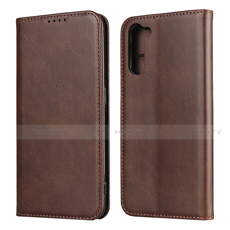 Funda de Cuero Cartera con Soporte Carcasa L08 para Oppo Reno3 A Marron