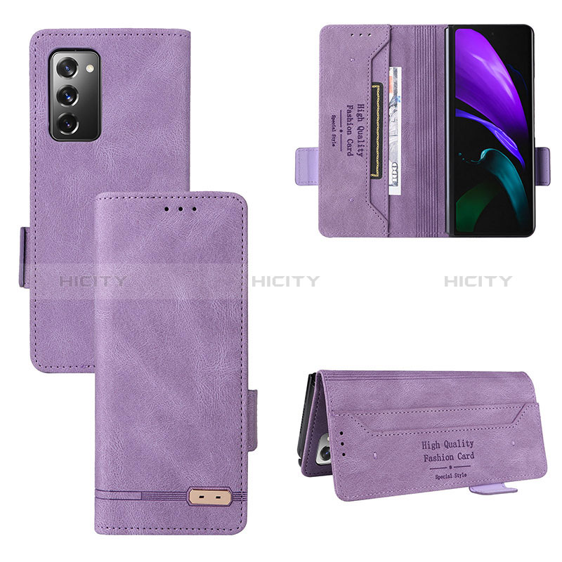 Funda de Cuero Cartera con Soporte Carcasa L08Z para Samsung Galaxy Z Fold2 5G