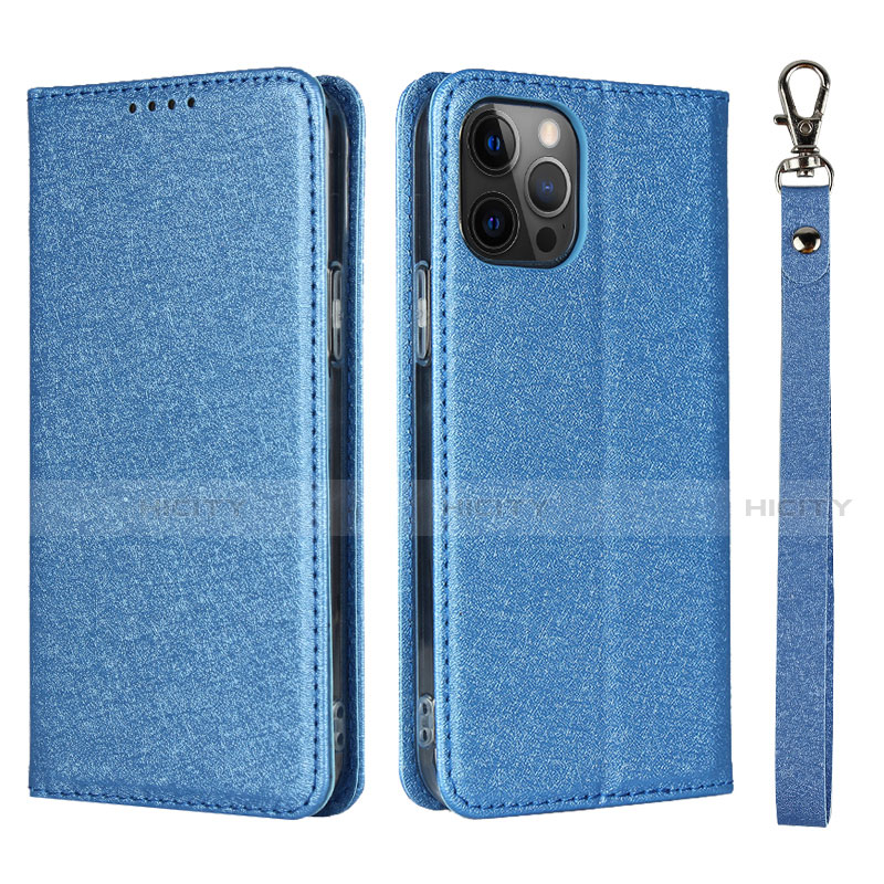 Funda de Cuero Cartera con Soporte Carcasa L09 para Apple iPhone 12 Pro Max Azul Cielo