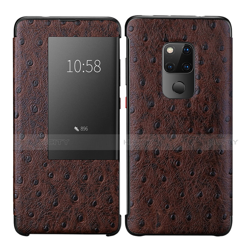 Funda de Cuero Cartera con Soporte Carcasa L09 para Huawei Mate 20 Marron