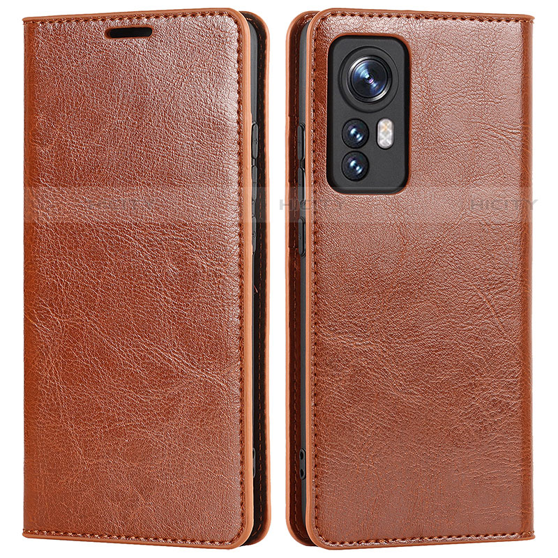 Funda de Cuero Cartera con Soporte Carcasa L09 para Xiaomi Mi 12S 5G Marron Claro