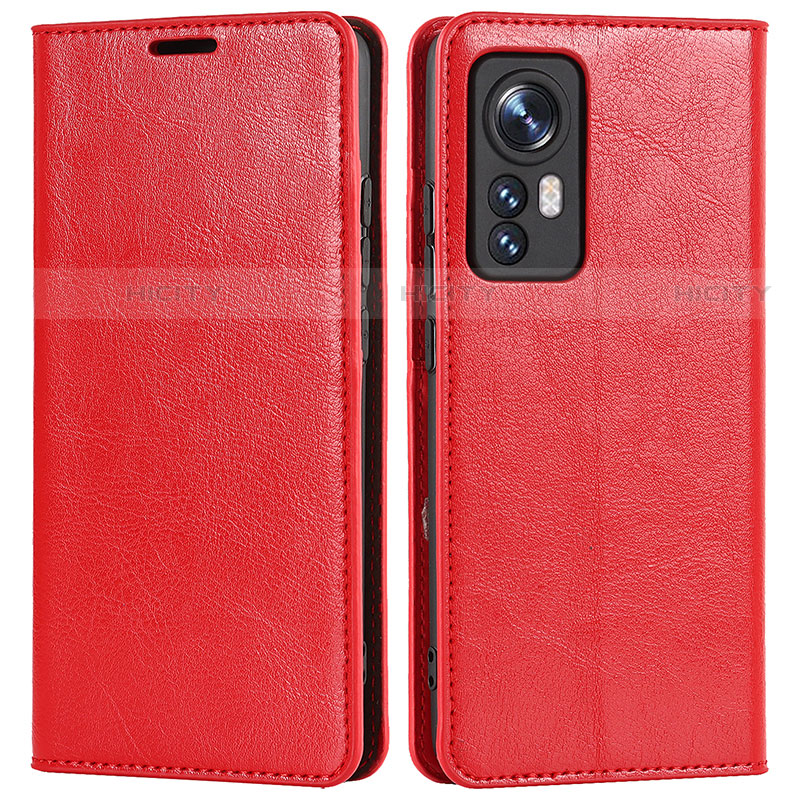 Funda de Cuero Cartera con Soporte Carcasa L09 para Xiaomi Mi 12X 5G Rojo