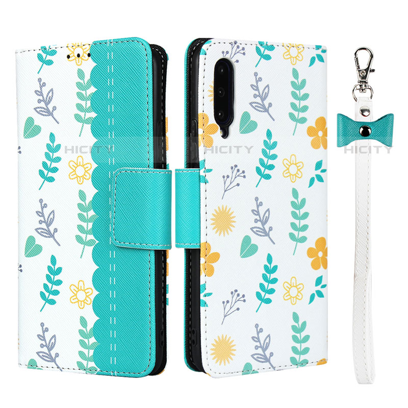 Funda de Cuero Cartera con Soporte Carcasa L10 para Huawei Y9s Cian