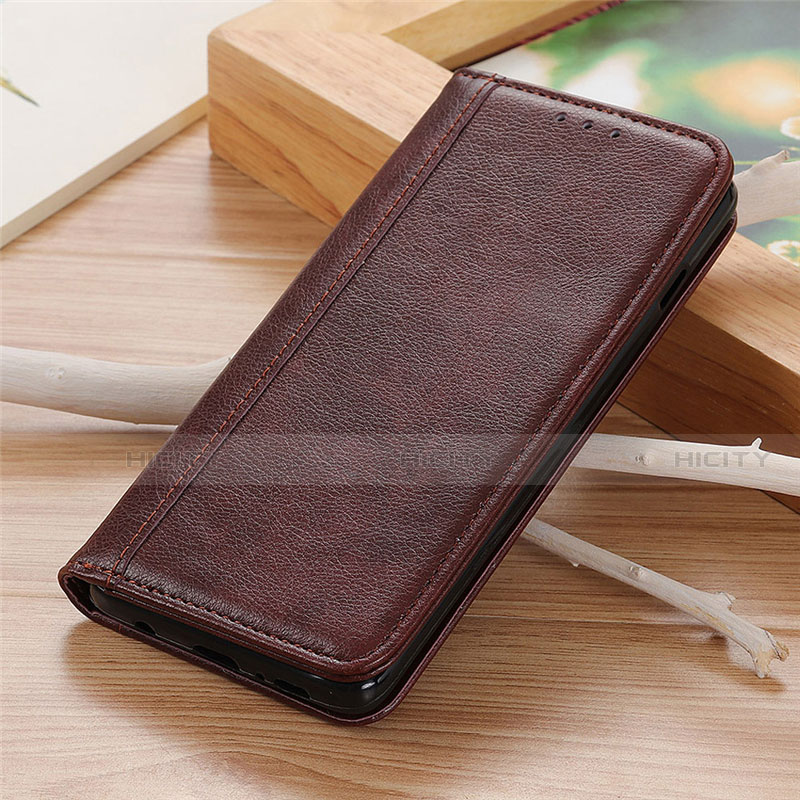 Funda de Cuero Cartera con Soporte Carcasa L10 para Oppo Reno5 5G Marron